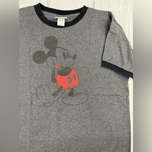 VGC! VTG Mickey Mouse Ringer T-Shirt Disneyland Resort Made In USA Sz Small